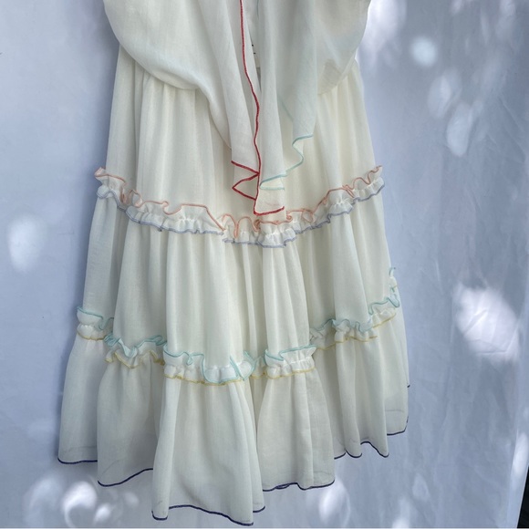 (New with Tags Red Carter Harper Tie-Front Ruffle Babydoll Dress (Medium) - Picture 4 of 9